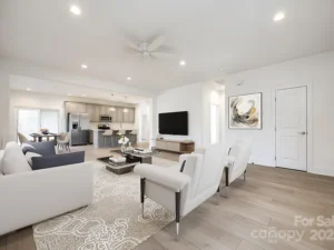 502 Rhyne Circle Gastonia, NC - Single Family Home Construction and Development - a living room with white furniture and a large tv